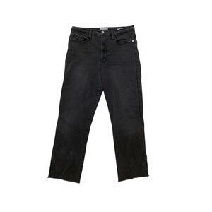 FRAME Le Sylvie Crop faded black frayed cuffs size 33